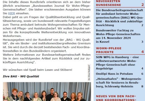 Titelseite des Rundbriefs BAG